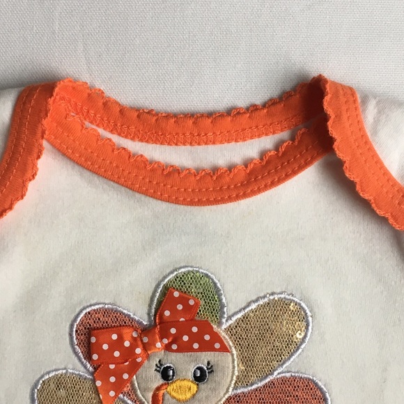 Thanksgiving shirt size 9 months turkey baby girls - Picture 7 of 16